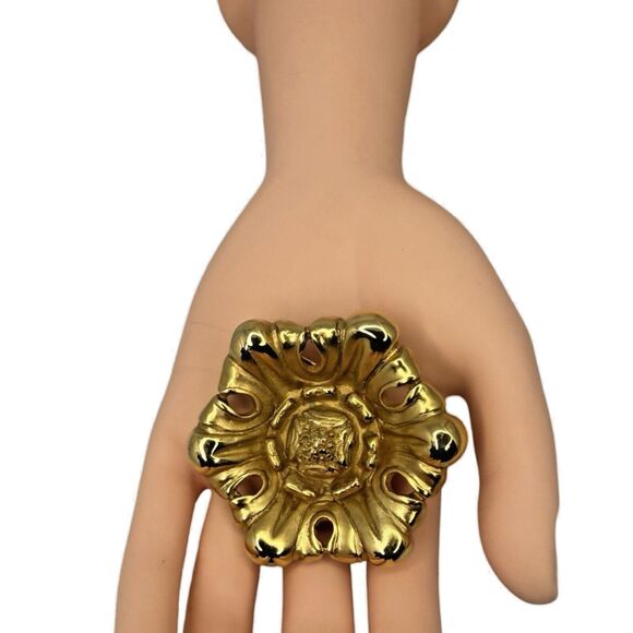 Erwin Pearl Gold Plated Floral Brooch Pin Statement Jewelry Elegant Signed RARE - Picture 16 of 16